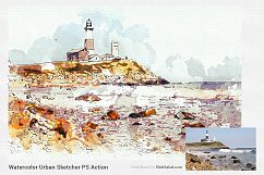 Watercolor Urban Sketcher Photoshop Action Product Image 11