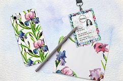 Tender Irises PNG watercolor set Product Image 3