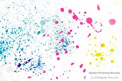 Watercolor Splatter Graffiti Paint Strokes Photoshop Brushes Product Image 4