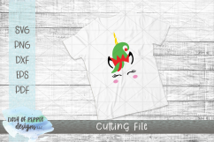 Elf Unicorn SVG - A Christmas SVG Product Image 2