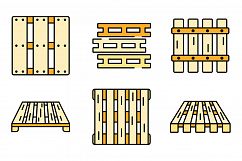 Pallet icons vector flat Product Image 1