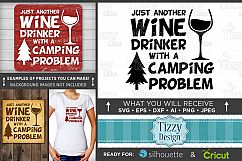 Just Another Wine Drinker With A Camping Problem SVG - Wine Bottle Svg - Camper Sign - Camper Decor - Camper Clipart - Tree Svg - 642 Product Image 1