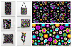 Seamless Paisleys &amp; Flowers Product Image 2