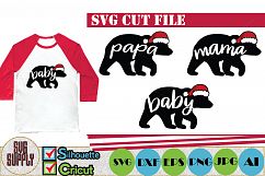 Christmas Bear Family SVG Cut File Product Image 1