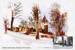 Watercolor Urban Sketcher Photoshop Action Product Image 19