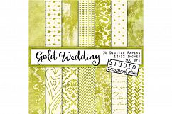 Gold Wedding Digital Paper Pack Product Image 1