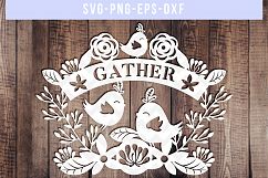 Gather SVG Cut File, Autumn Papercut Template, DXF EPS PNG Product Image 2