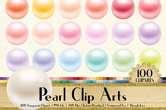 100 Realistic Matte Pearl Clip Arts, Bridal Shower Clip Arts Product Image 1