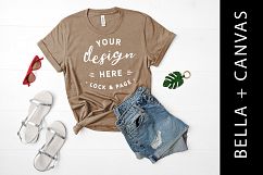 Pebble Brown Bella Canvas 3001 Tshirt Mockup Female Apparel Product Image 1