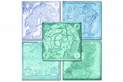 Patina Maps Digital Paper - 14 Antique Maps Product Image 3