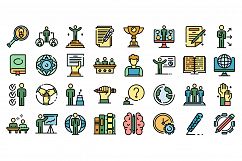 Staff education icons vector flat Product Image 1