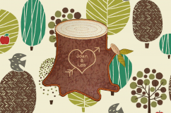 Tree Stump with Heart Applique Embroidery Design Product Image 2