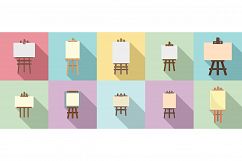 Easel icons set, flat style Product Image 1