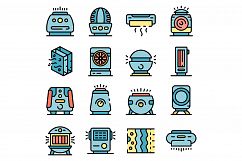 Air purifier icons set vector flat Product Image 1