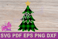 Svg Buffalo Plaid Christmas Tree with Star Shirt Sign Stencil printable svg files for cricut and silhouette png pdf dxf eps Christmas design Product Image 5