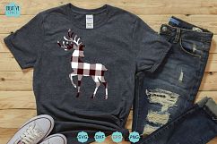 Buffalo Plaid Deer Clipart Product Image 3