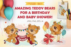 Lovely teddy bears. Happy Birthday. Product Image 1