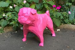 Pug Dog Papercraft, Paper Pug, Dog Statue, Puppy Pug, Paper Animals, Papertoy, Home Decor, Pug Dog, 3D papercraft model, lowpoly DIY, hobby Product Image 5