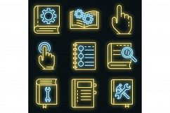 User guide icons set vector neon Product Image 1