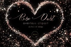 Rose Gold Dust Clipart - Pink Glitter Overlay Product Image 1