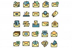 Envelope icons set vector flat Product Image 1