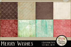 Christmas Backgrounds - Merry Wishes Digital Papers Textures Product Image 2