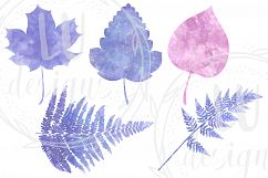 Watercolor Foliage, Purple and Pink Leaves and Branches Product Image 4