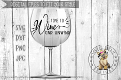 Time to Wine and unwind  - SVG Cut file Product Image 1