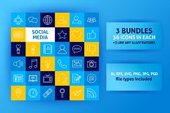 Social Media Line Art Icons Product Image 1