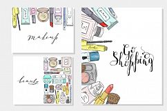 Hand drawn vector cosmetics set. Makeup. Product Image 4