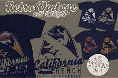 Retro Vintage Surf Designs 5 Color Variations  Product Image 1
