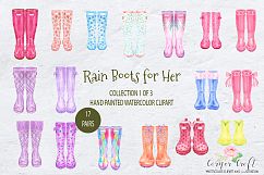 Watercolor Rain Boots for Her, Watercolor Clip Art Product Image 3