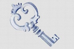 Watercolor vintage old keys PNG set   Product Image 2