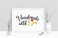 Printable Art Saying Handmade With Love, Wall Art, .PDF Typo Product Image 1