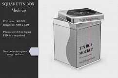Metallic Square Tin Box Mockup Product Image 1