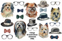 Hipster dogs watercolor set Product Image 2
