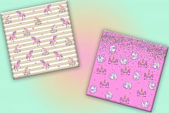 Unicorn Digital Papers, Unicorn, Unicorn Scrapbook Papers Product Image 2