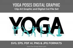 Yoga Poses Clip Art and Digital Cut File Set Product Image 2