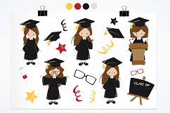Graduation Girls graphics and illustrations Product Image 2
