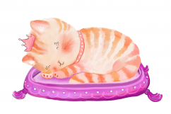 Pink Princess Cats CLIP ART | 8 PNG/JPEG illustrations Product Image 6