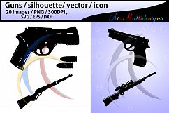 gun silhouette svg / guns / gun clipart / nerf guns / nerf gun clipart / silhouette / High Quality / svg format / EPS / PNG / SVG / DXf - vector Product Image 2