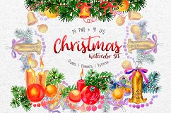 Christmas watercolor PNG set   Product Image 1