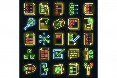 Checklist icons set vector neon Product Image 1