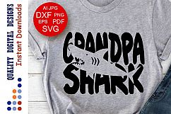 Grandpa shark Svg files Family shirt svg design Fathers day Product Image 1