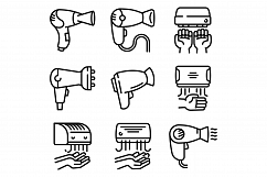 Dryer icons set, outline style Product Image 1