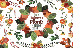 Watercolor Autumn Plants Clipart Product Image 1