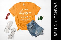 Burnt Orange Bella Canvas 3001 T Shirt Mockup T-Shirt Setup Product Image 1