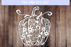 Pumpkin SVG Cut File, Autumn Papercut Template, DXF EPS PNG Product Image 1