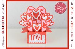 Love Box Card Valentine Card in a Box with cute hearts - SVG DXF EPS PNG - for Cricut &amp; Silhouette - clean cutting files Product Image 1