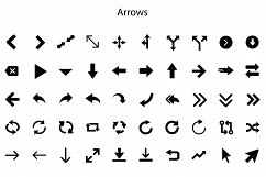 Glyph Arrows Icons Set Product Image 1